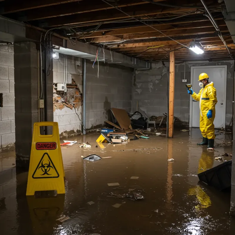 Flooded Basement Electrical Hazard in Satellite Beach, FL Property